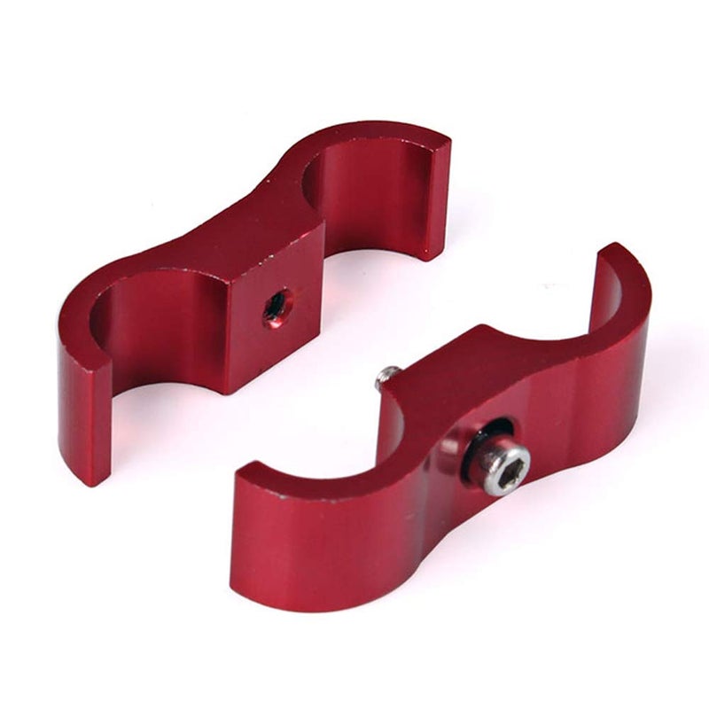RASTP 6AN Hose Separator Clamp Aluminum Fuel Line Mounting Clamp Divider Hose Fitting Adapter Fit for 3/8 Fuel Line, Oil Line, Brake Line, Water Pipe and Gas Line,Red,4pcs - Image 3
